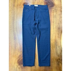 Marco Pescarolo Napoi pants 48 32 x 29 Wool Straight Flat Dress Navy Z4-22